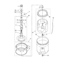 Whirlpool GSQ9669LW1 agitator, basket and tub parts diagram