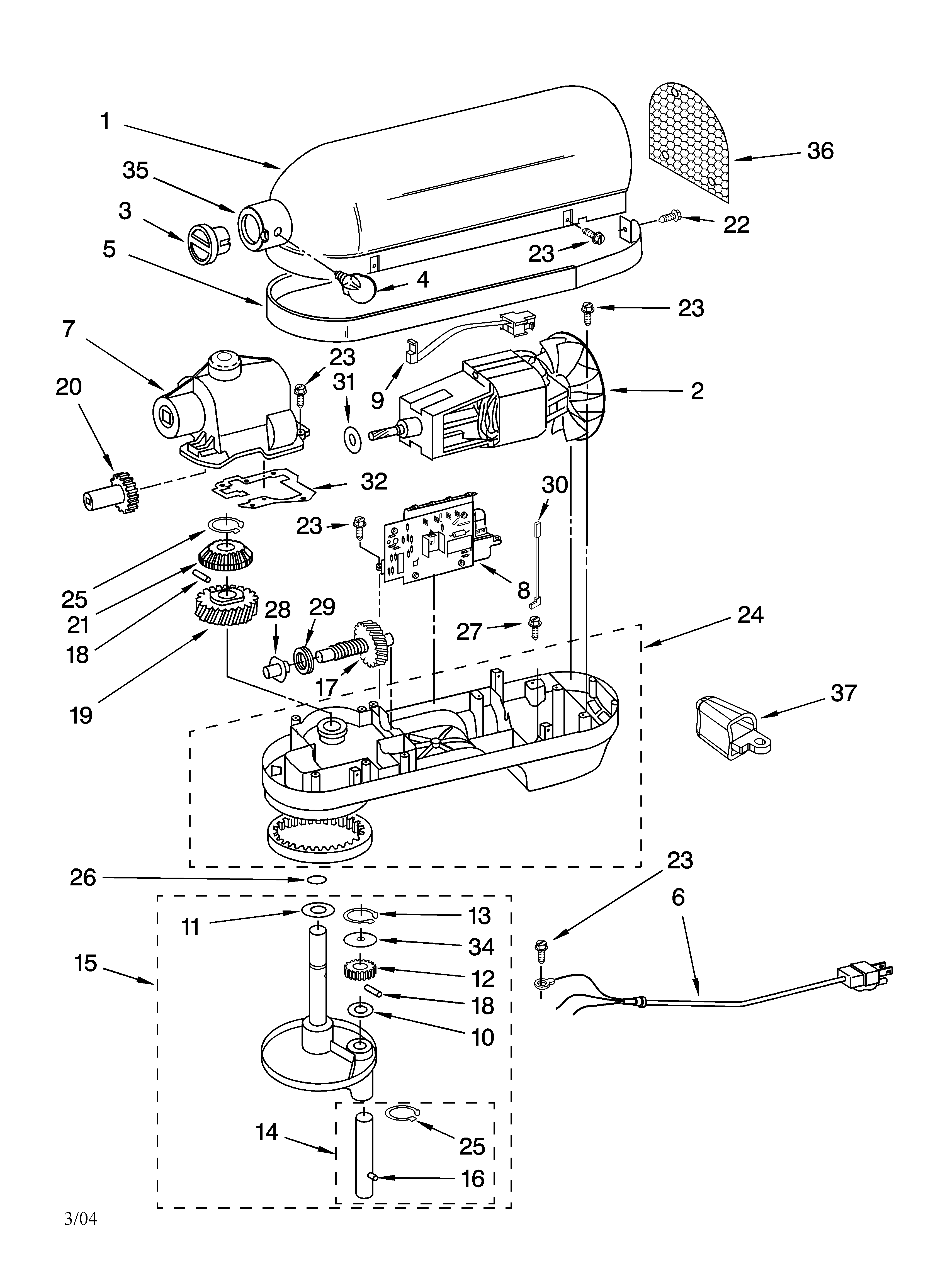 CASE, GEARING AND PLANETARY UNIT