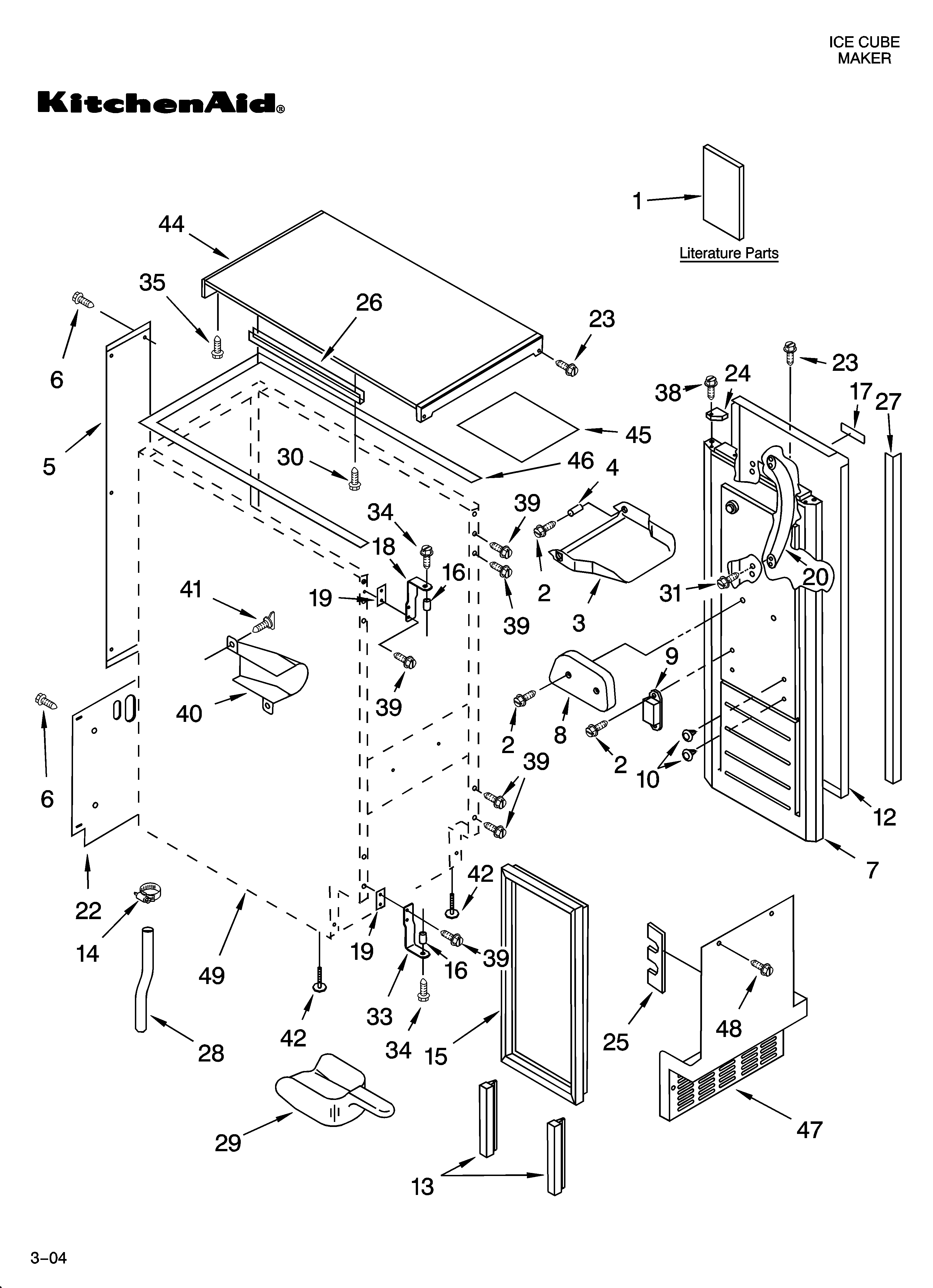 Cabinet liner and door parts
