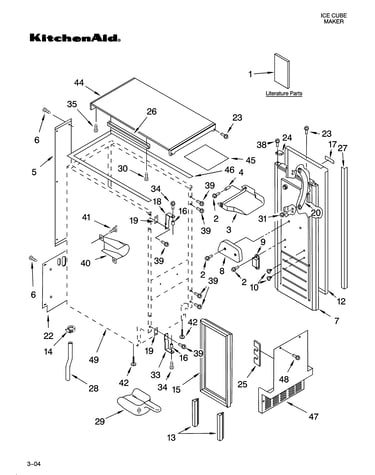 Cabinet liner and door parts