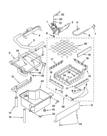 Evaporator ice cutter grid and water parts