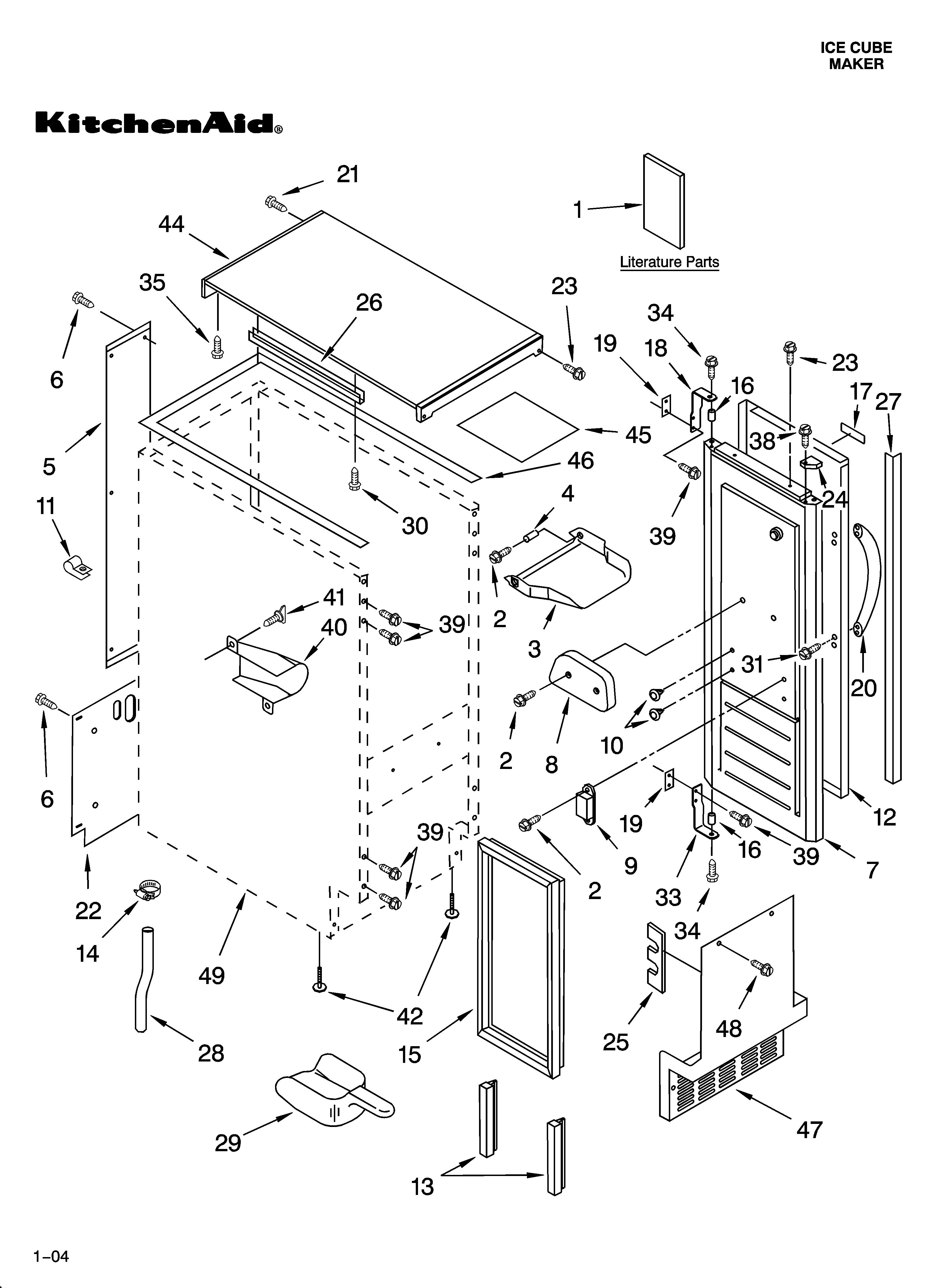 Cabinet liner and door parts