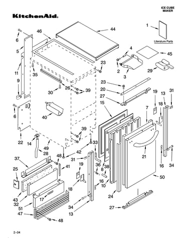 Cabinet liner and door parts