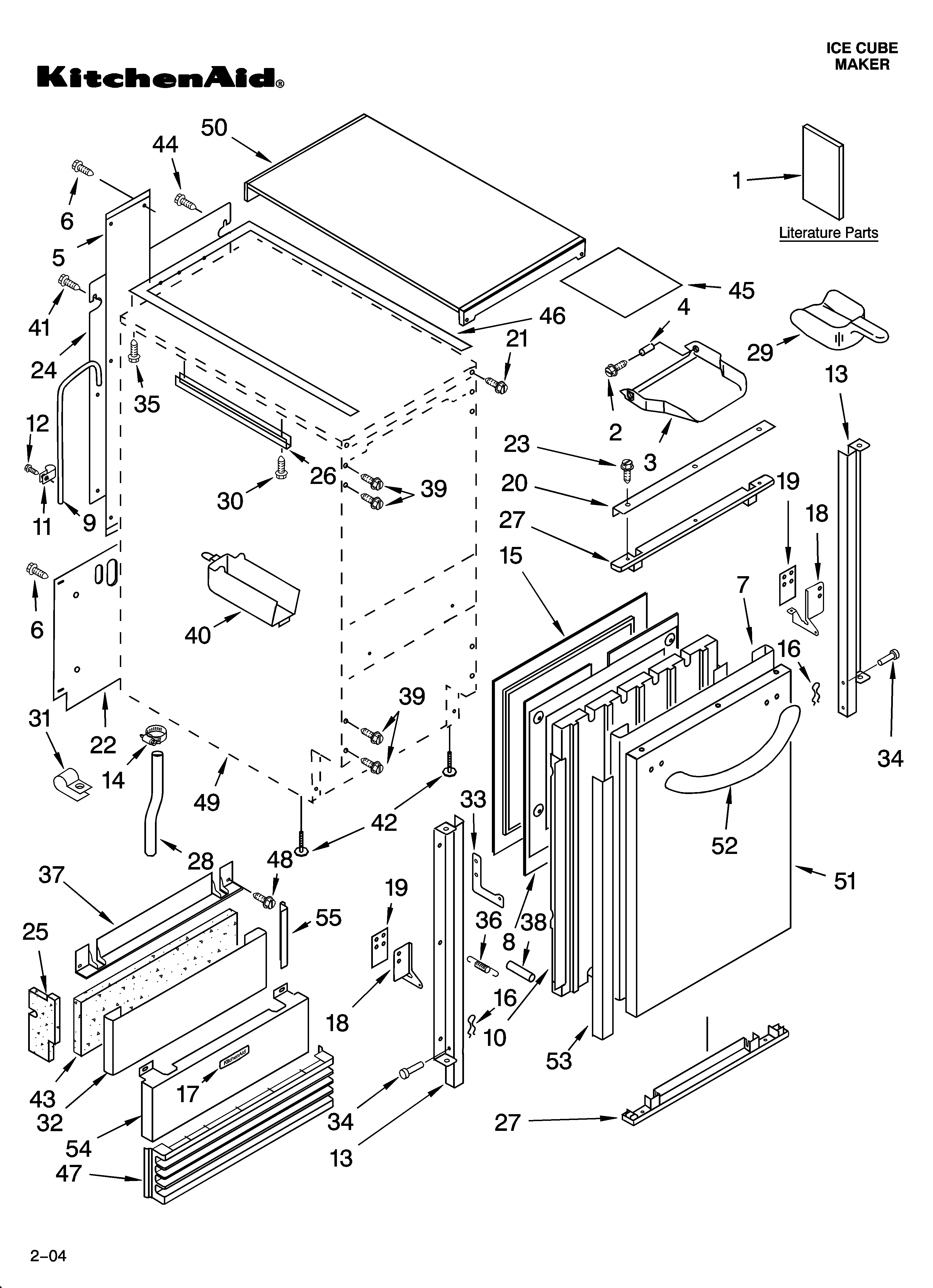 Cabinet liner and door parts