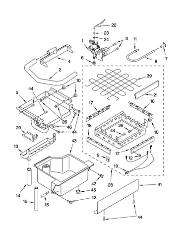 Evaporator ice cutter grid and water parts