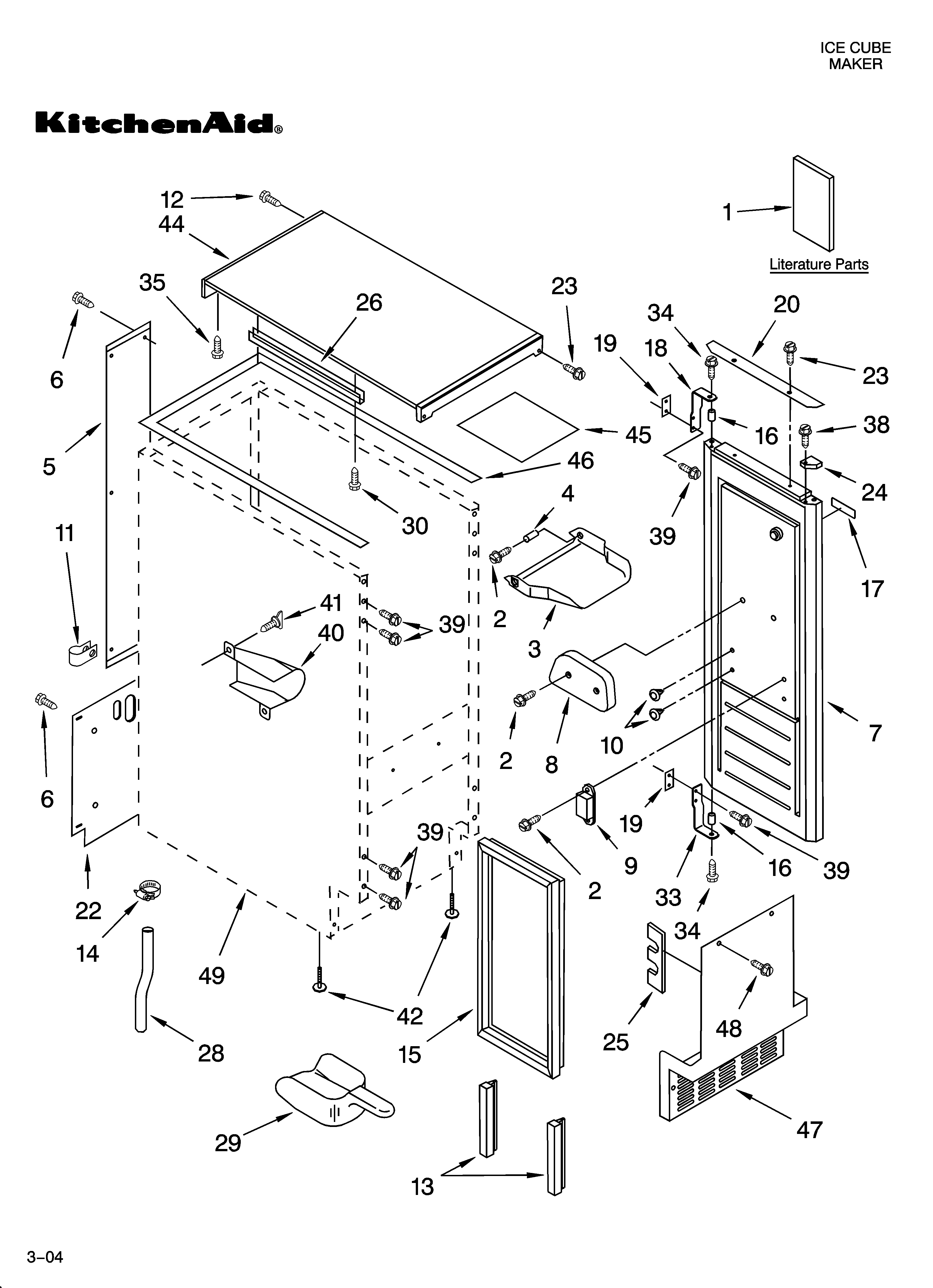 Cabinet liner and door parts