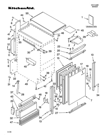 Cabinet liner and door parts