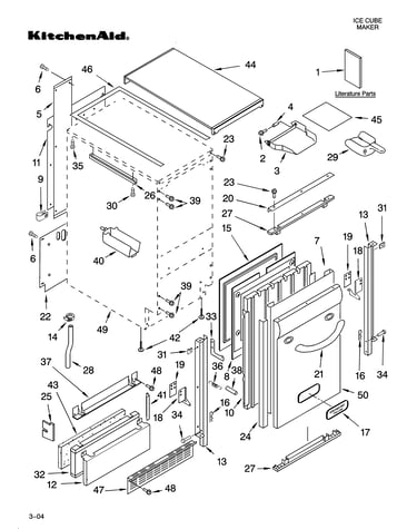Cabinet liner and door parts