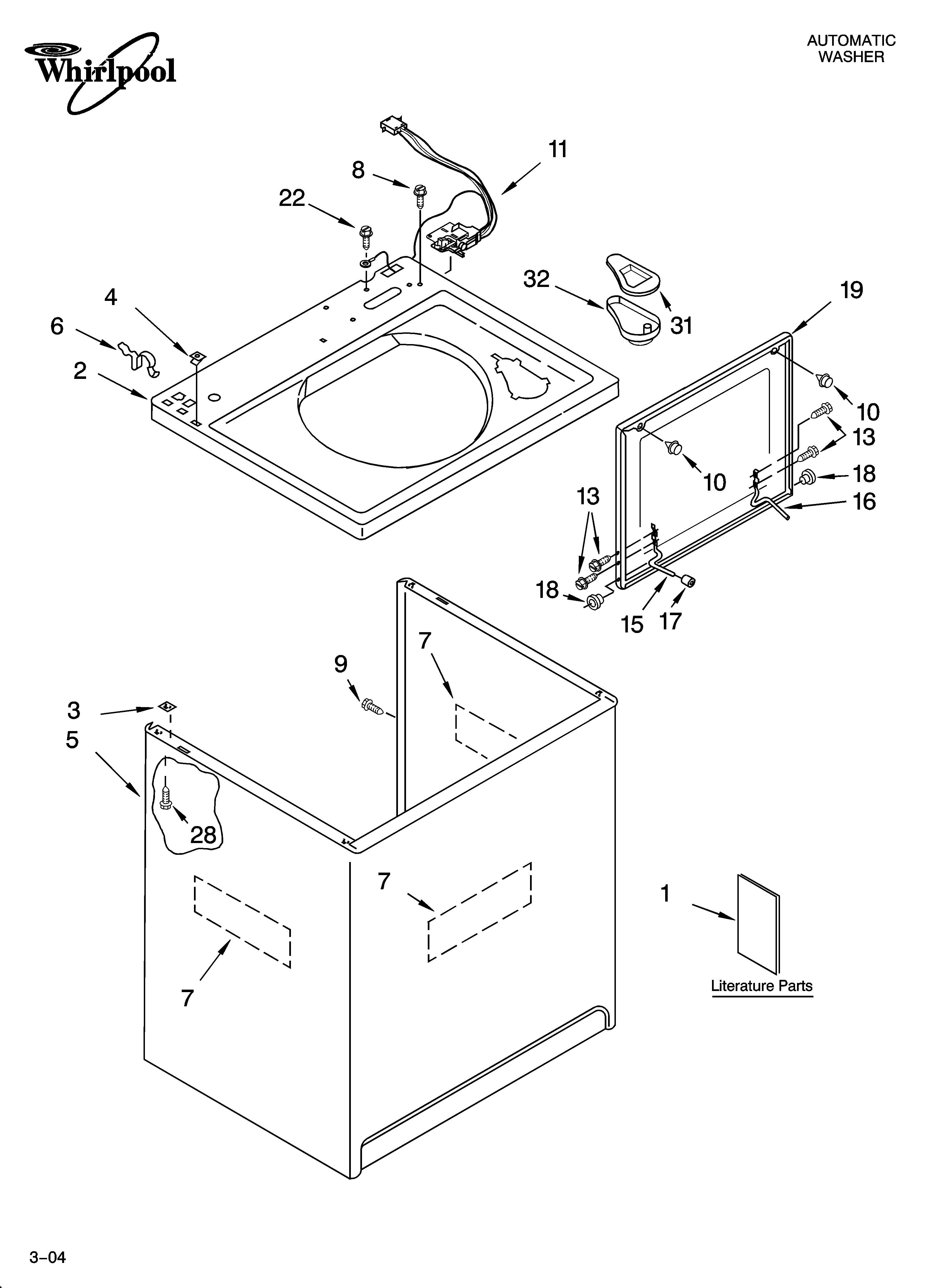 Top and cabinet parts