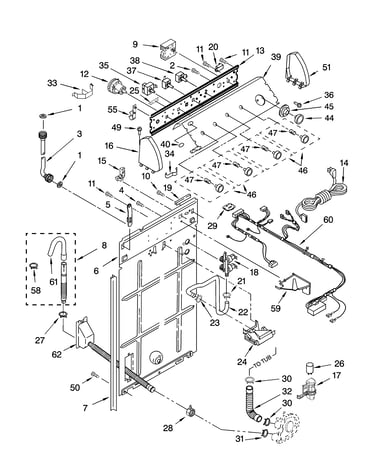 Controls and rear panel parts