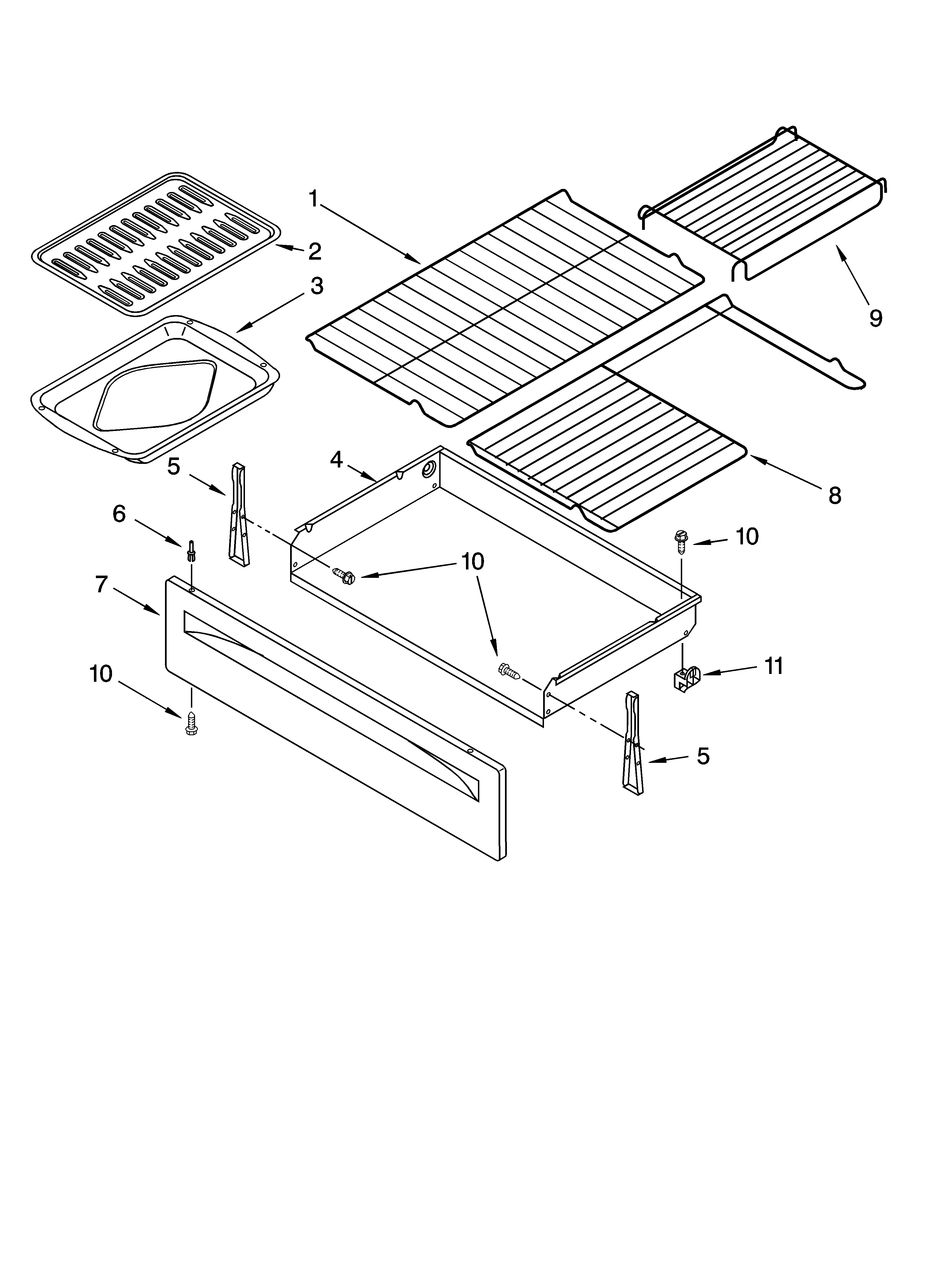 Drawer & broiler parts