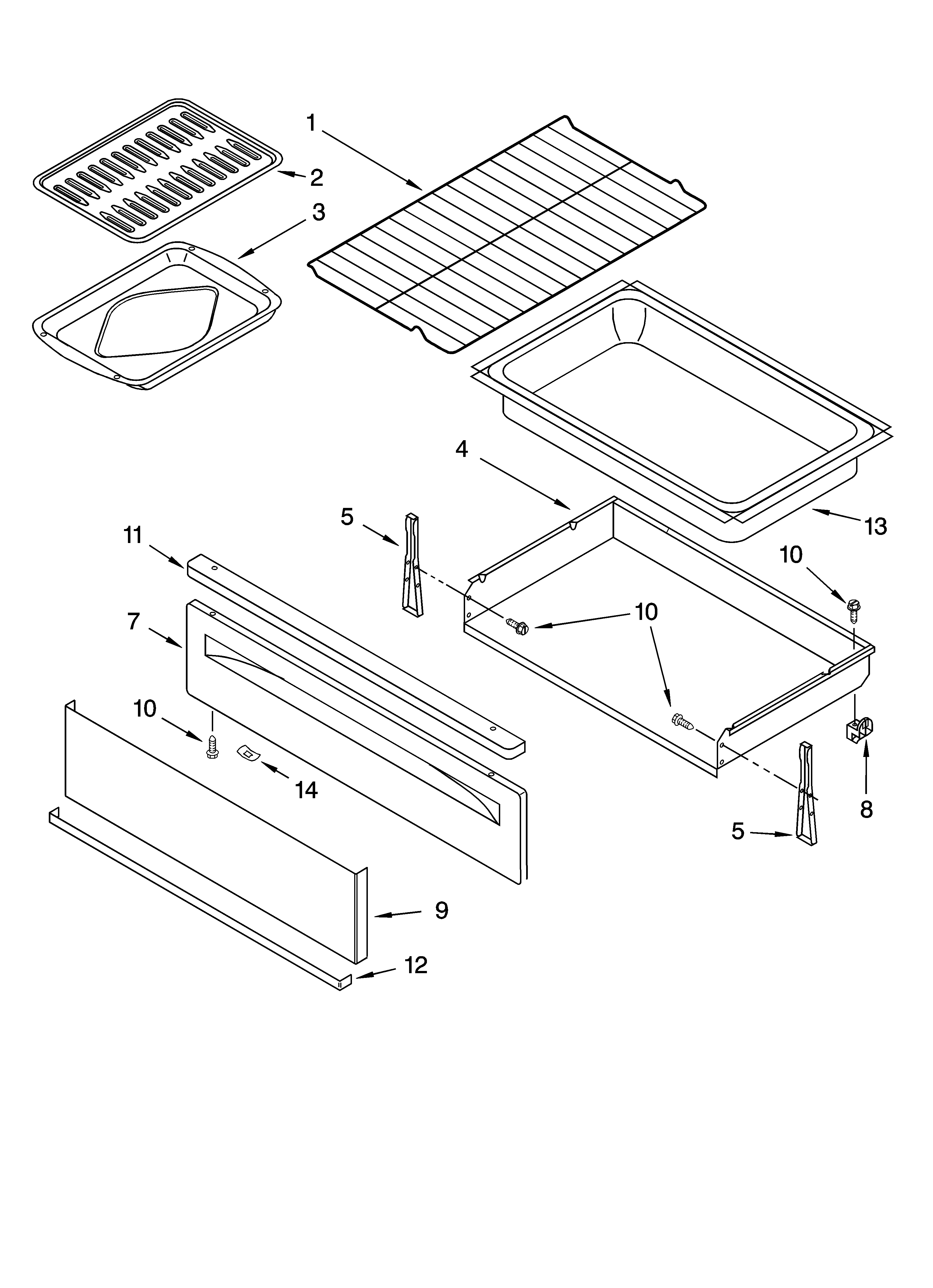 Drawer & broiler parts