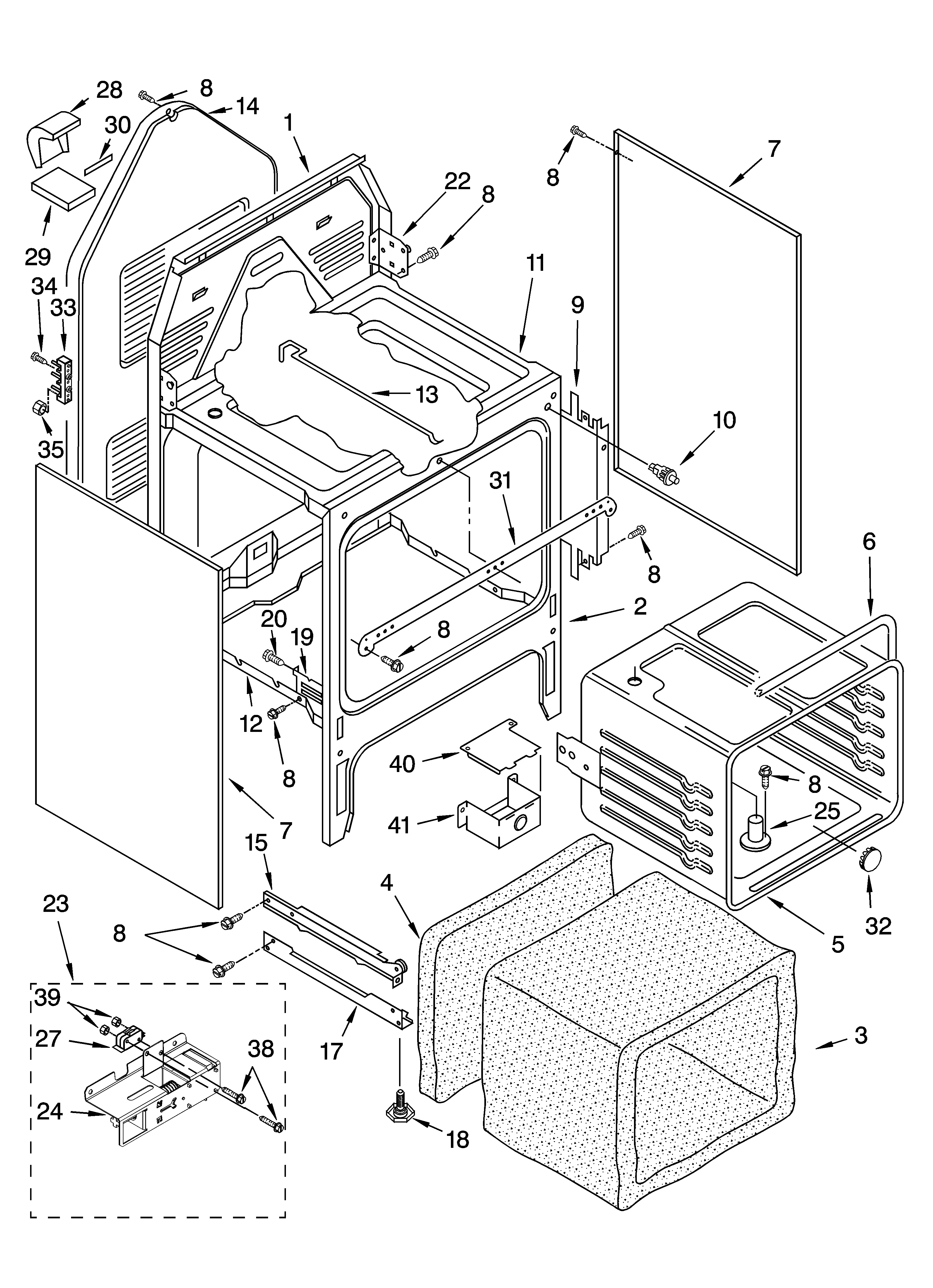 Oven chassis parts