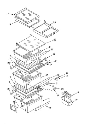 Refrigerator shelf parts