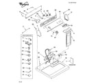Whirlpool 7MLGQ8000JQ5 top and console parts diagram