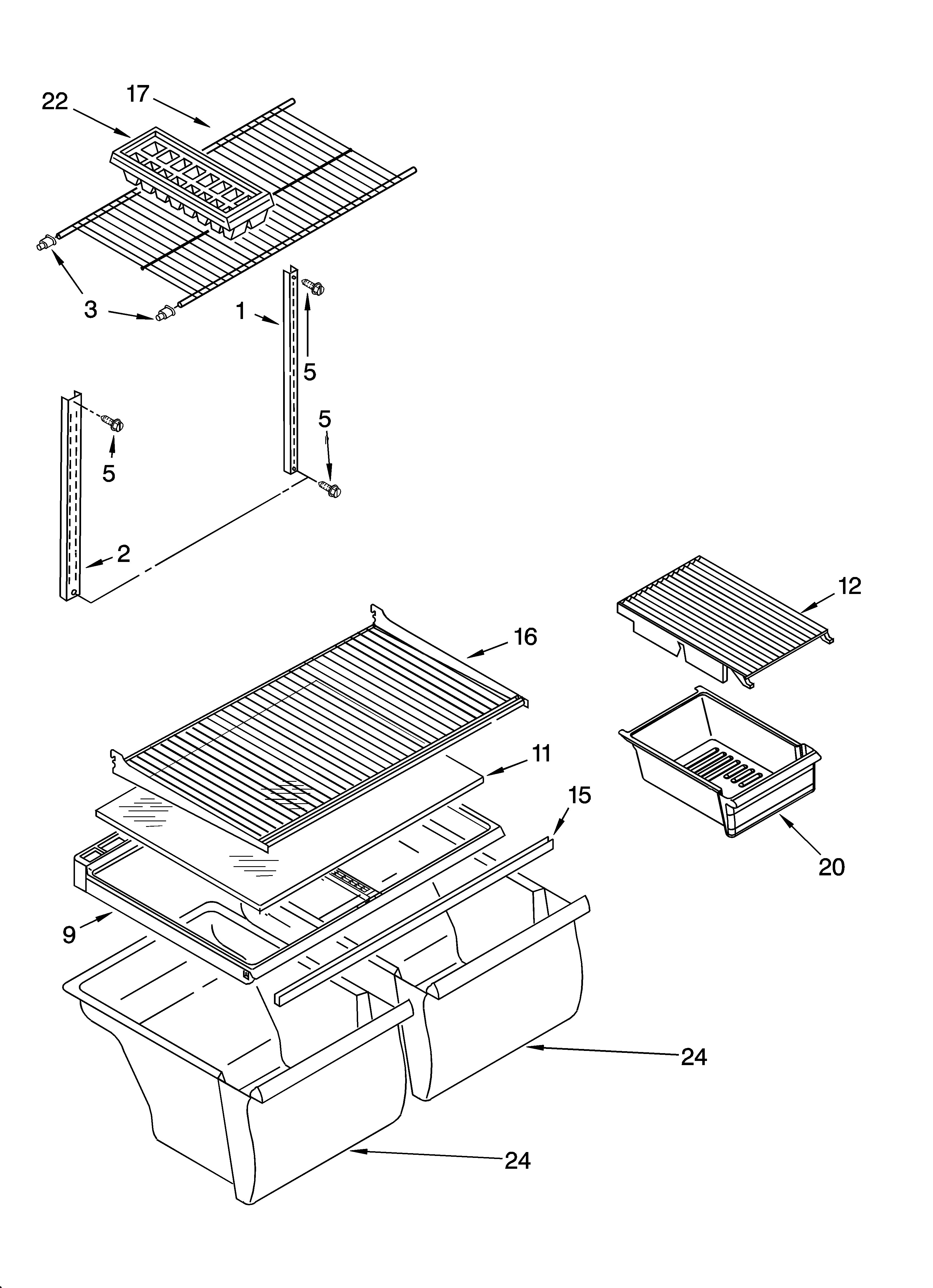 Shelf parts, optional parts
