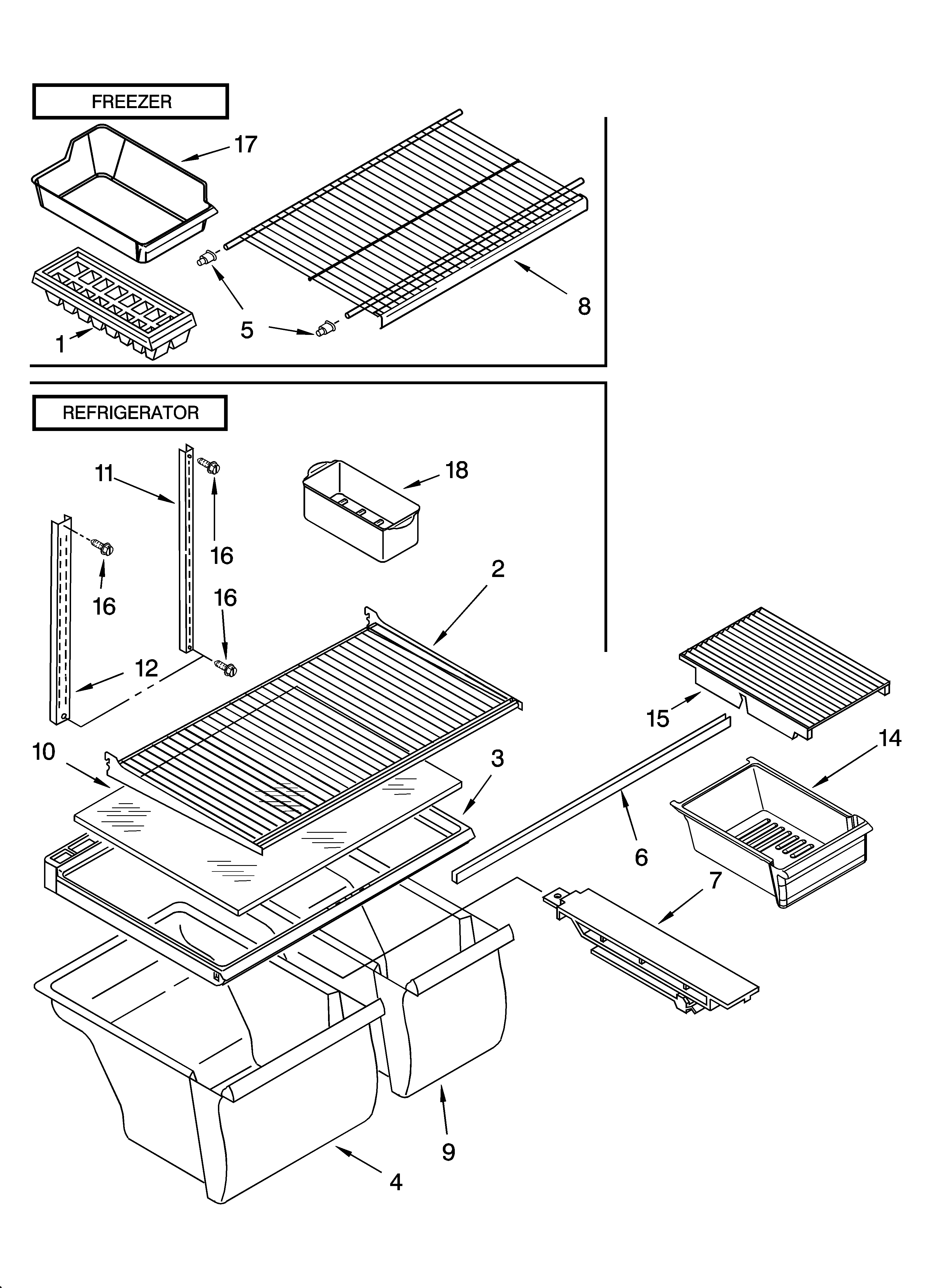 SHELF PARTS, OPTIONAL PARTS