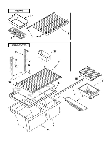 Shelf parts, optional parts