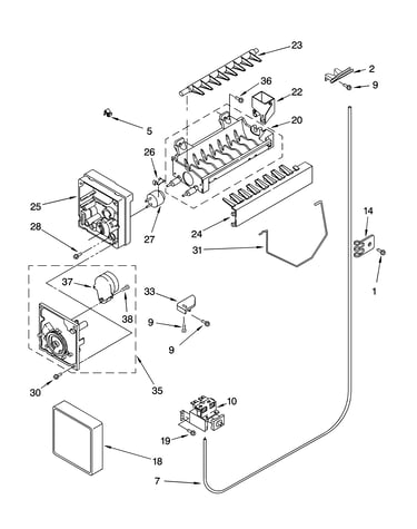 Icemaker parts, parts not illustrated