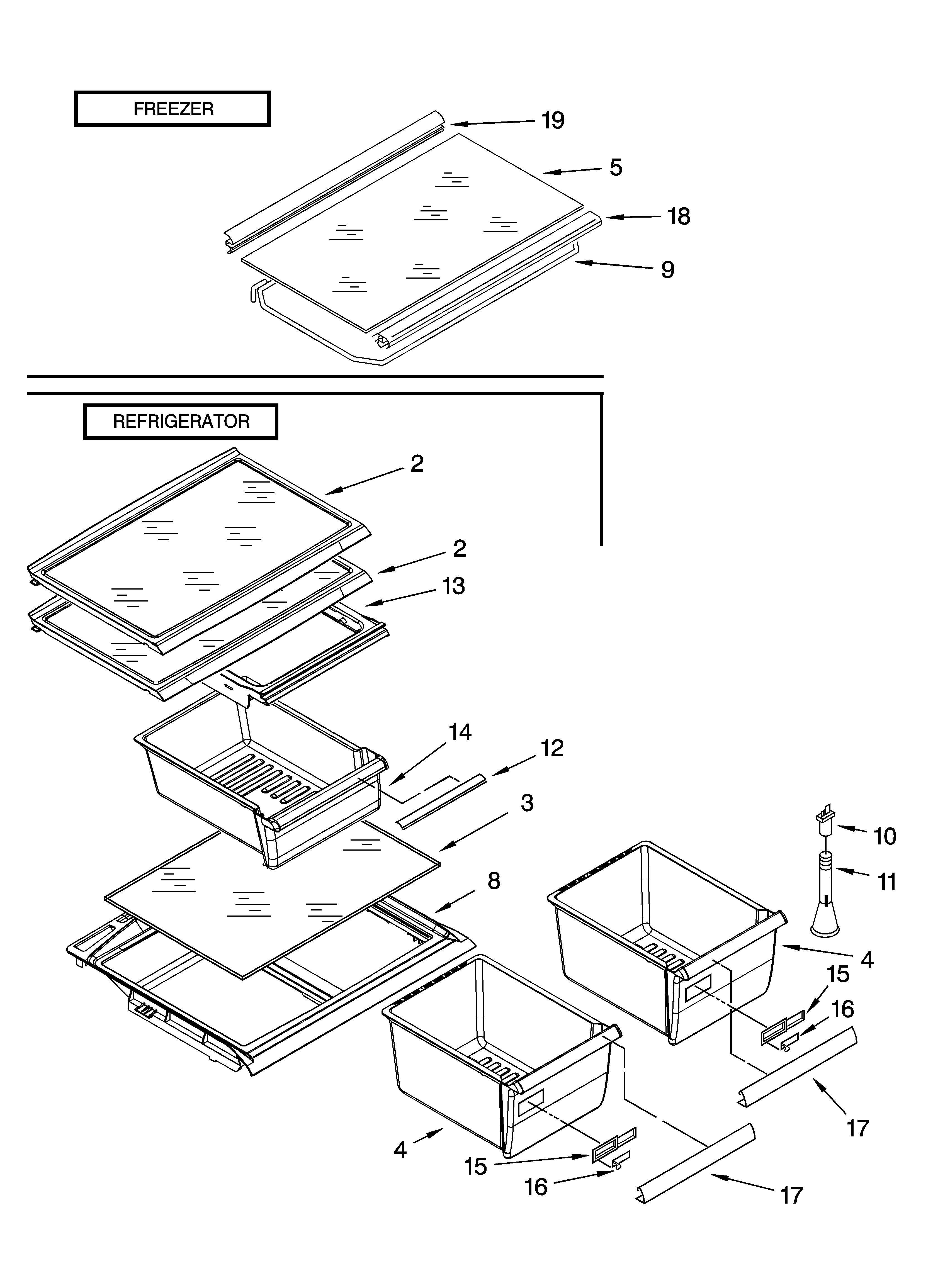 Shelf parts, optional parts