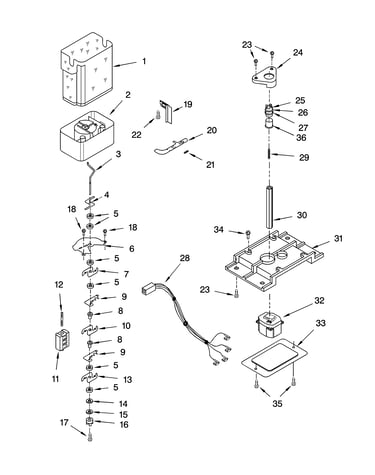 Motor and ice container parts