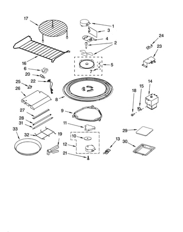 Magnetron and turntable parts