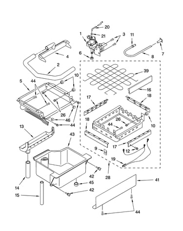 Evaporator ice cutter grid and water parts