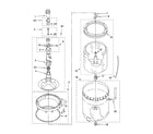 Whirlpool GST9679PB0 agitator, basket and tub parts diagram