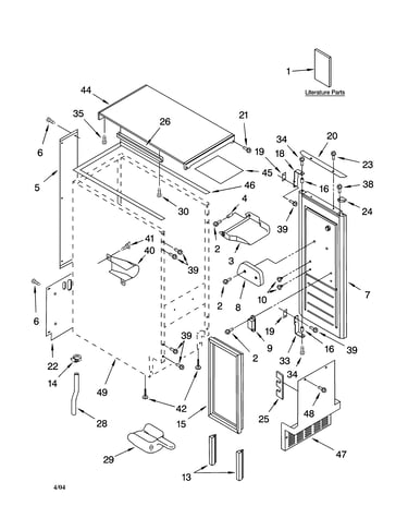 Cabinet liner and door parts