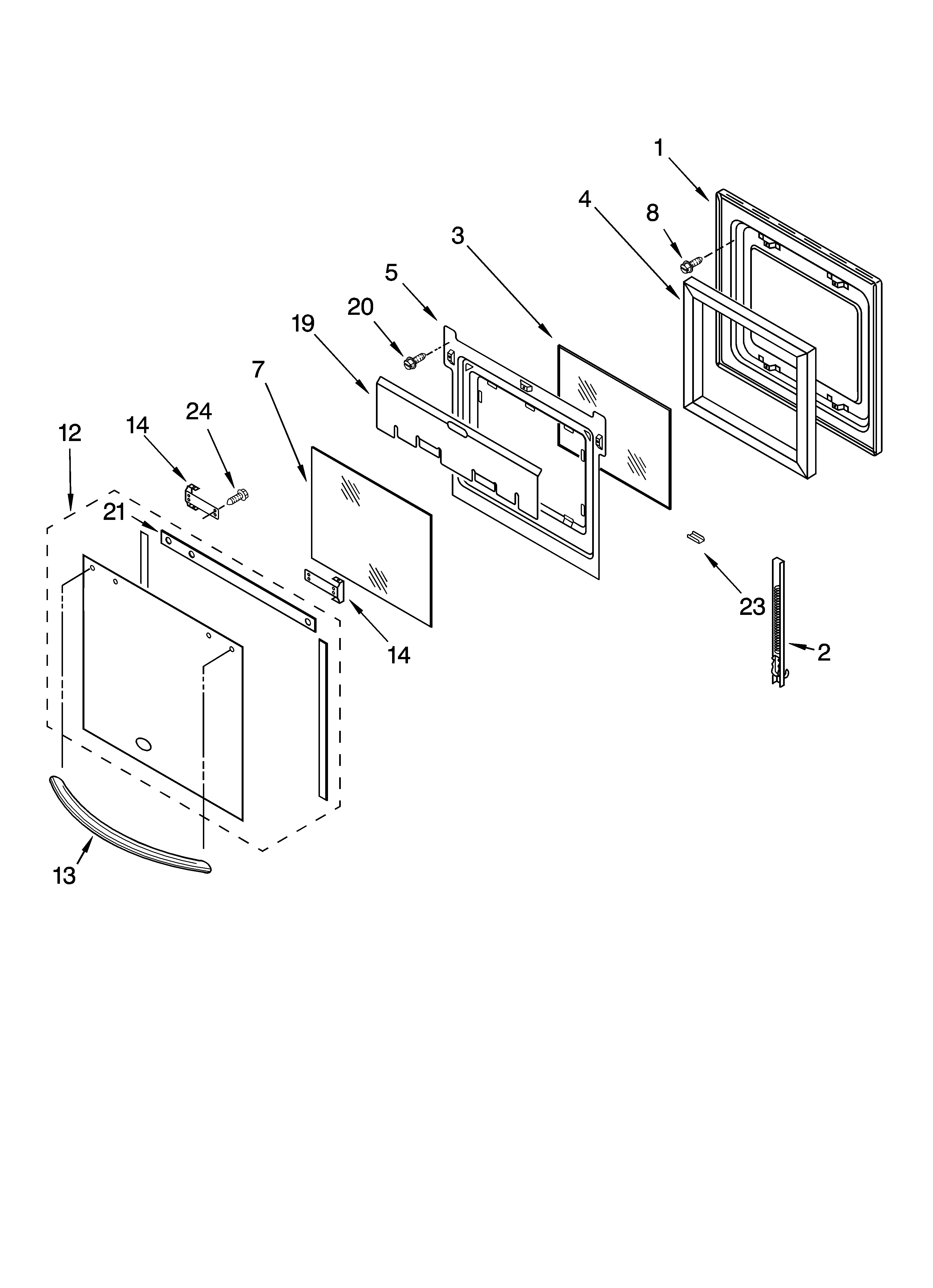 Oven door parts
