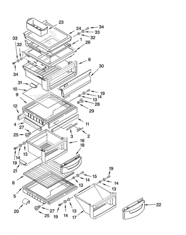 Refrigerator shelf parts