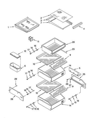 Refrigerator shelf parts