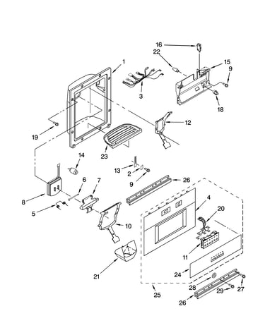 Dispenser and front parts