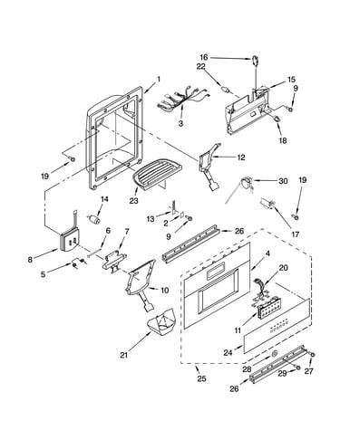 Dispenser and front parts