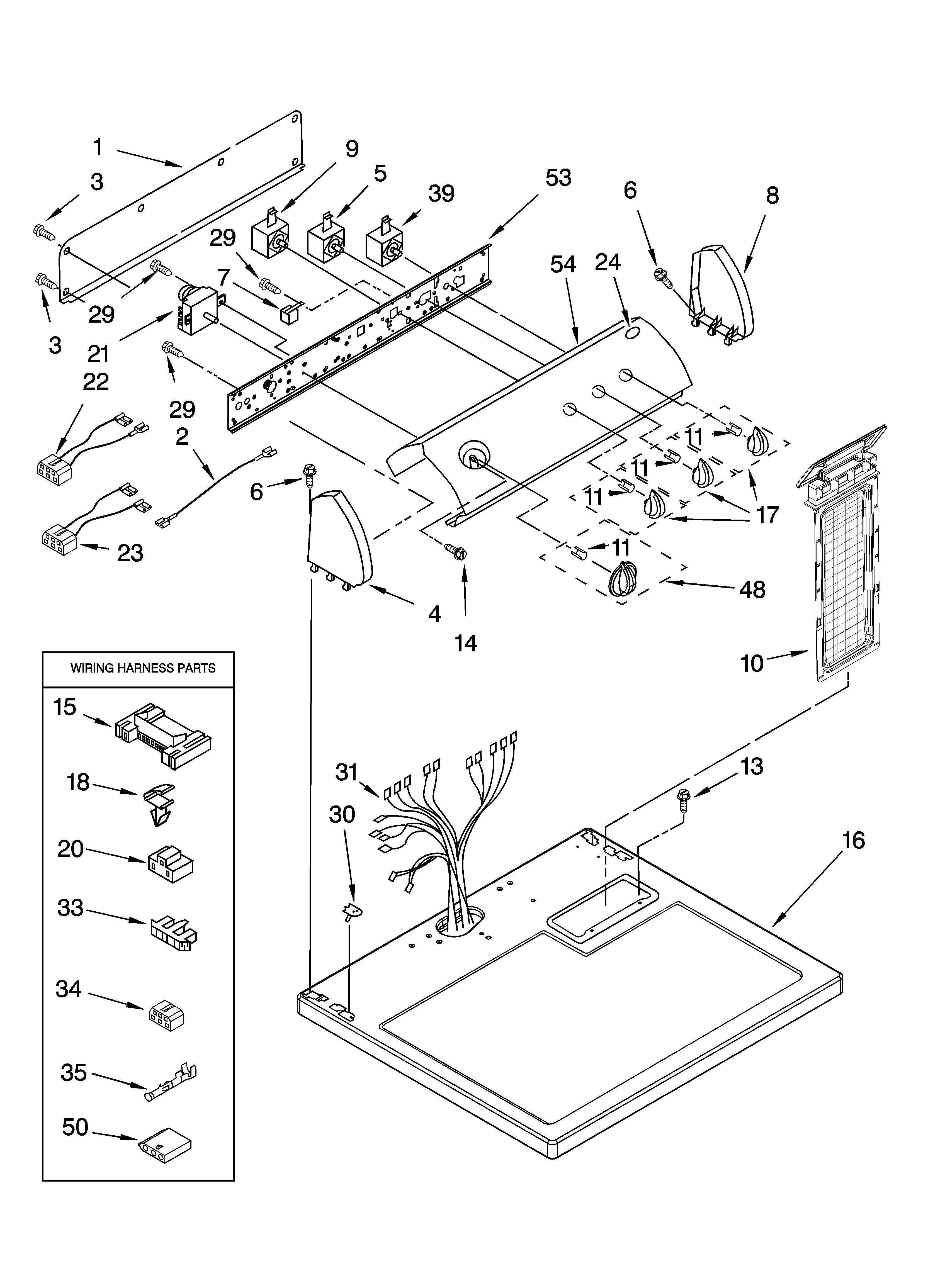 Top and console parts