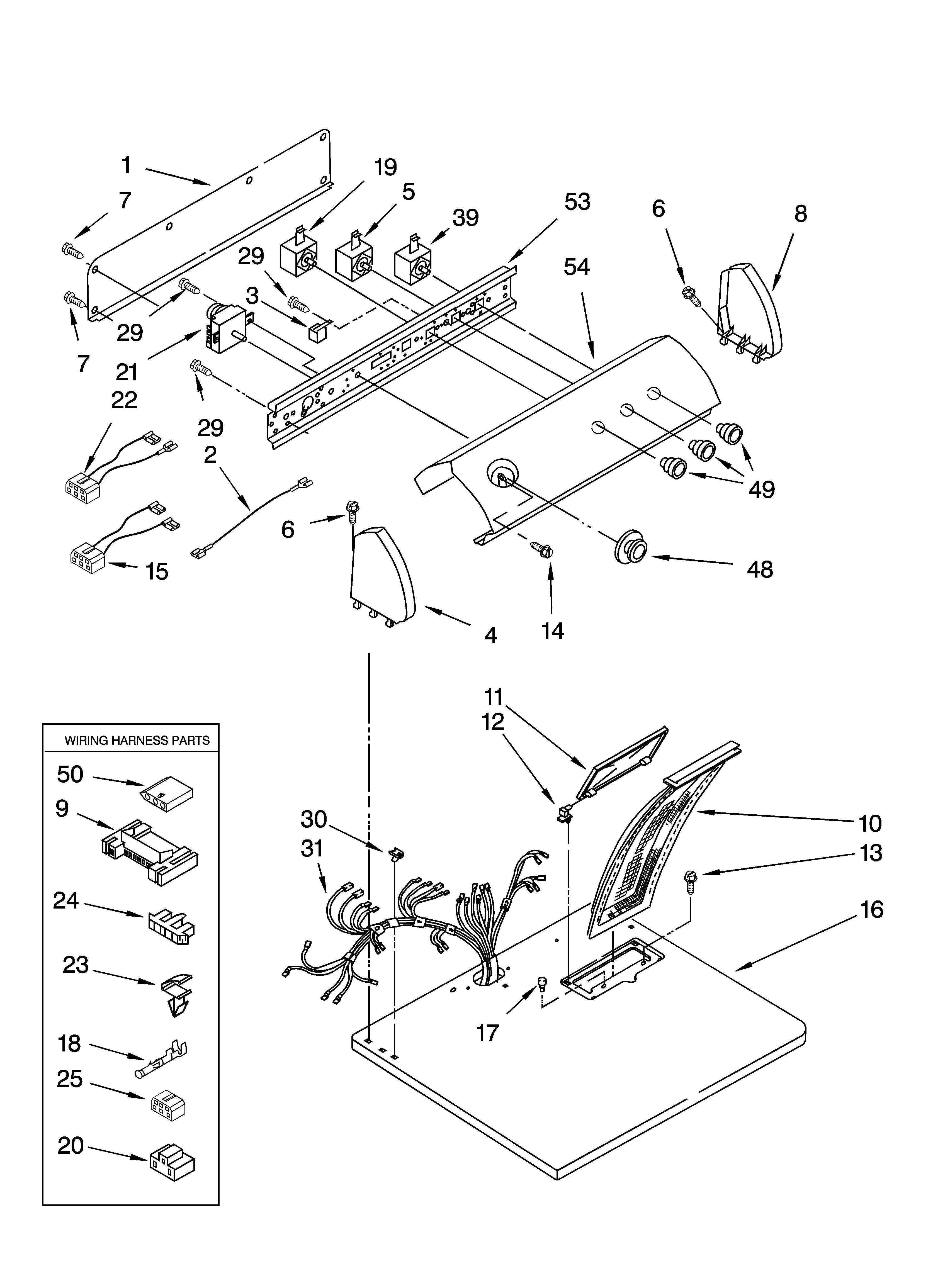 Top and console parts