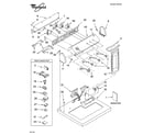 Whirlpool LGR7620LG1 top and console parts diagram
