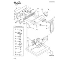 Whirlpool LGR7648KT2 top and console parts diagram