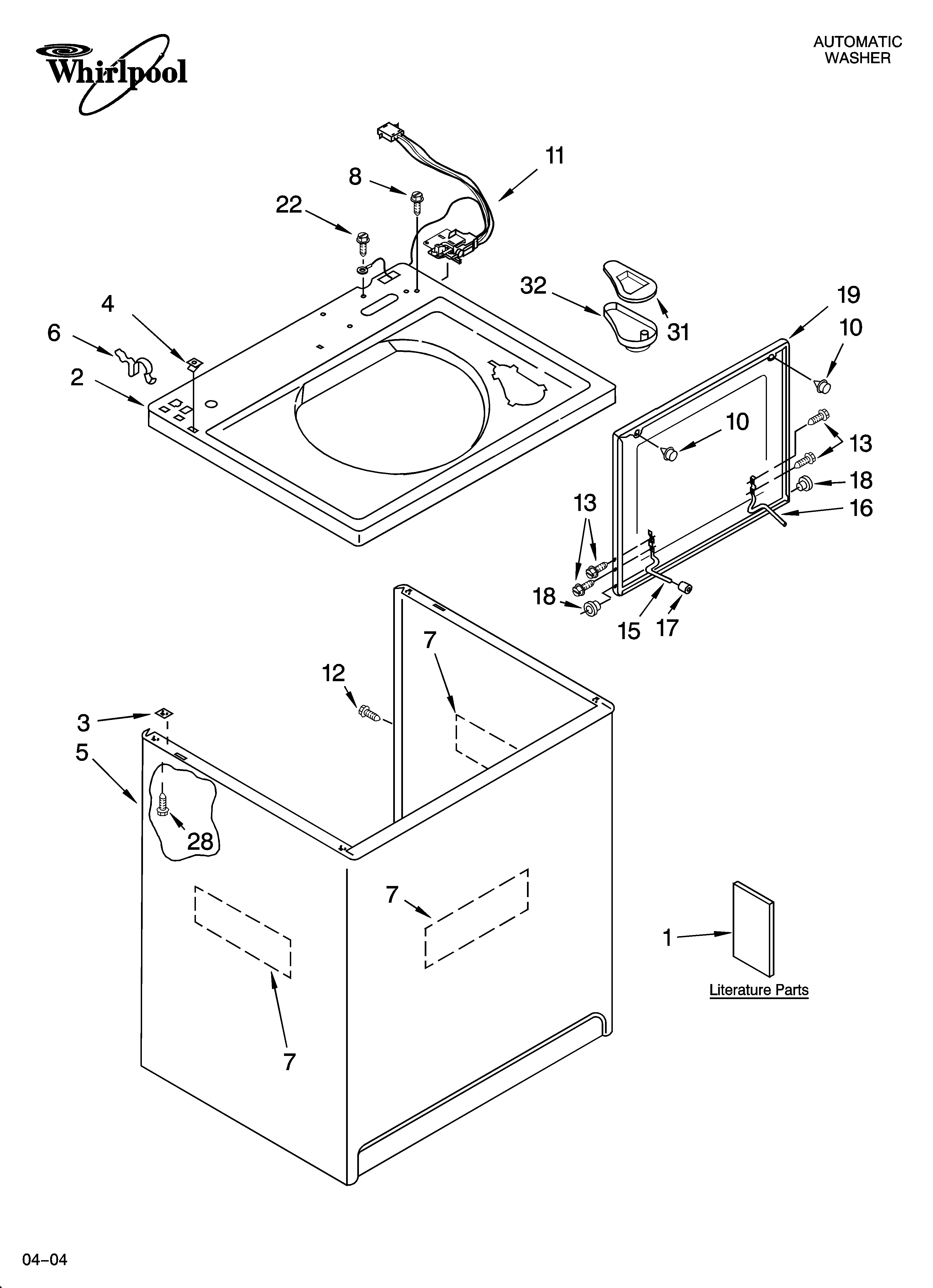 TOP AND CABINET PARTS