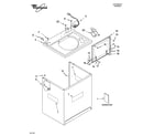 Whirlpool LSB6300PW0 top and cabinet parts diagram