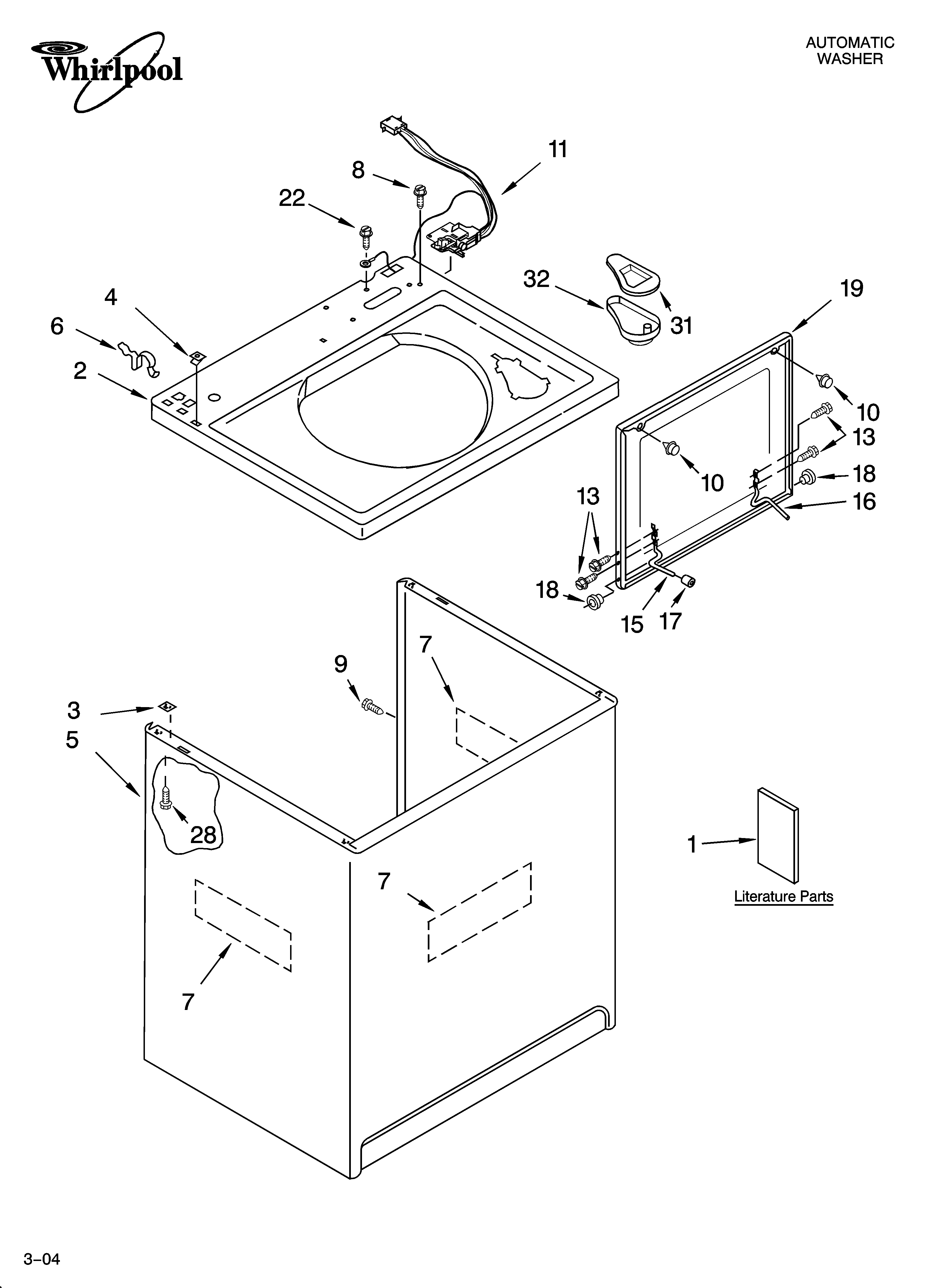 Top and cabinet parts