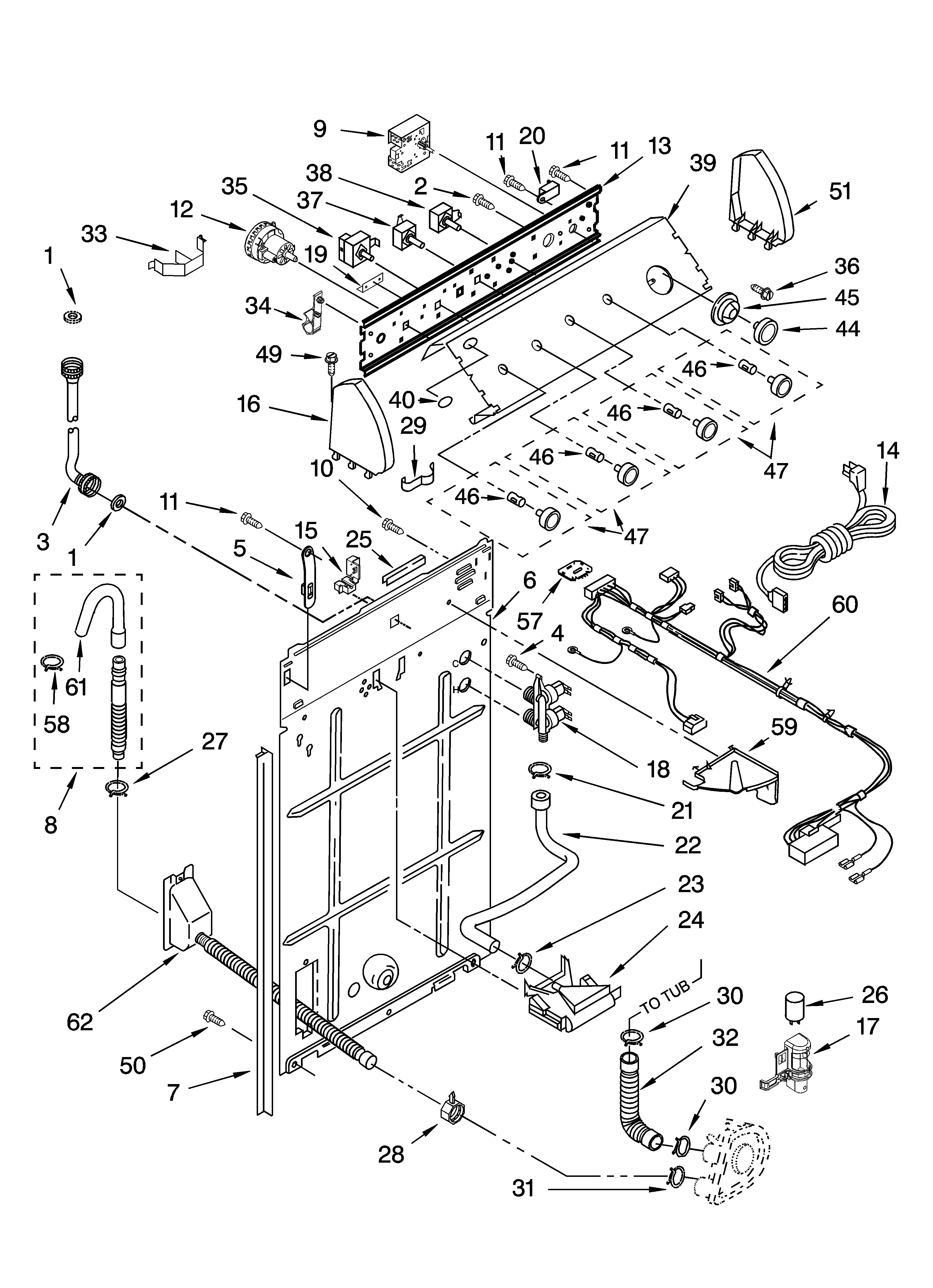 Controls and rear panel parts