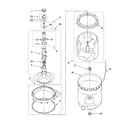 Whirlpool LSR7010PQ0 agitator, basket and tub parts diagram