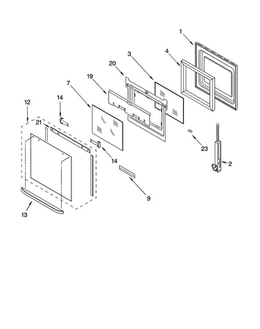 Oven door parts