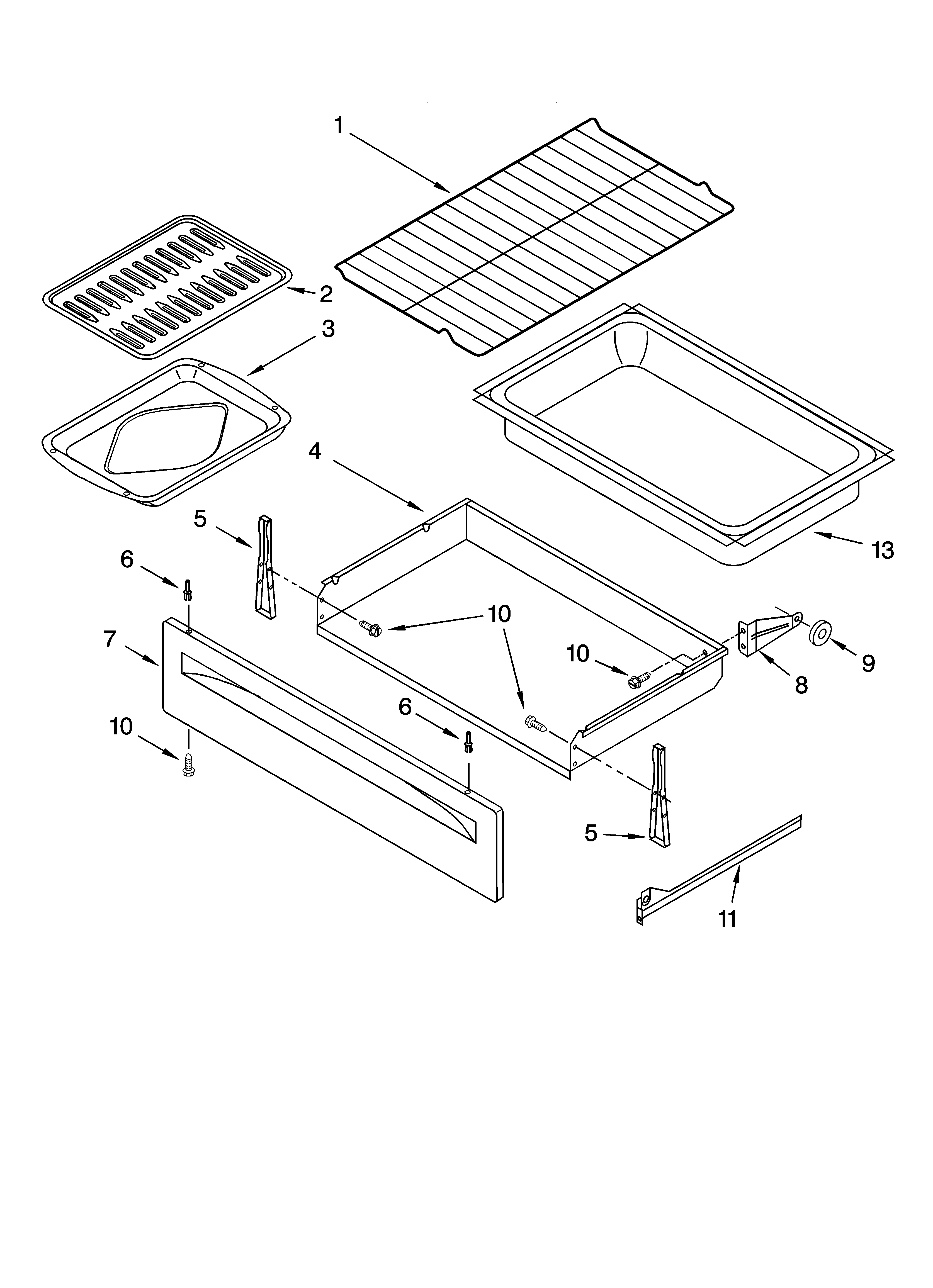 Drawer & broiler parts