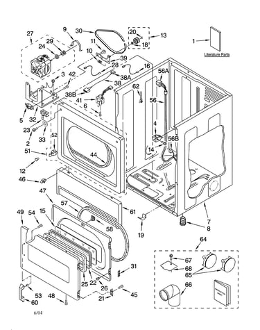 Lower cabinet and front panel parts