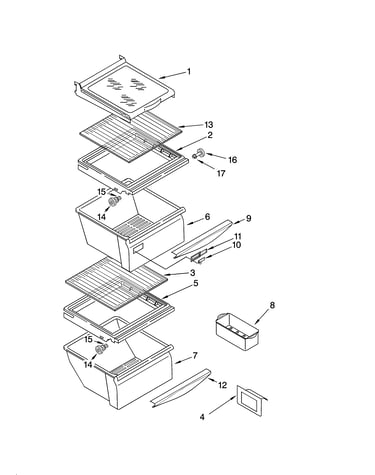 Refrigerator shelf parts