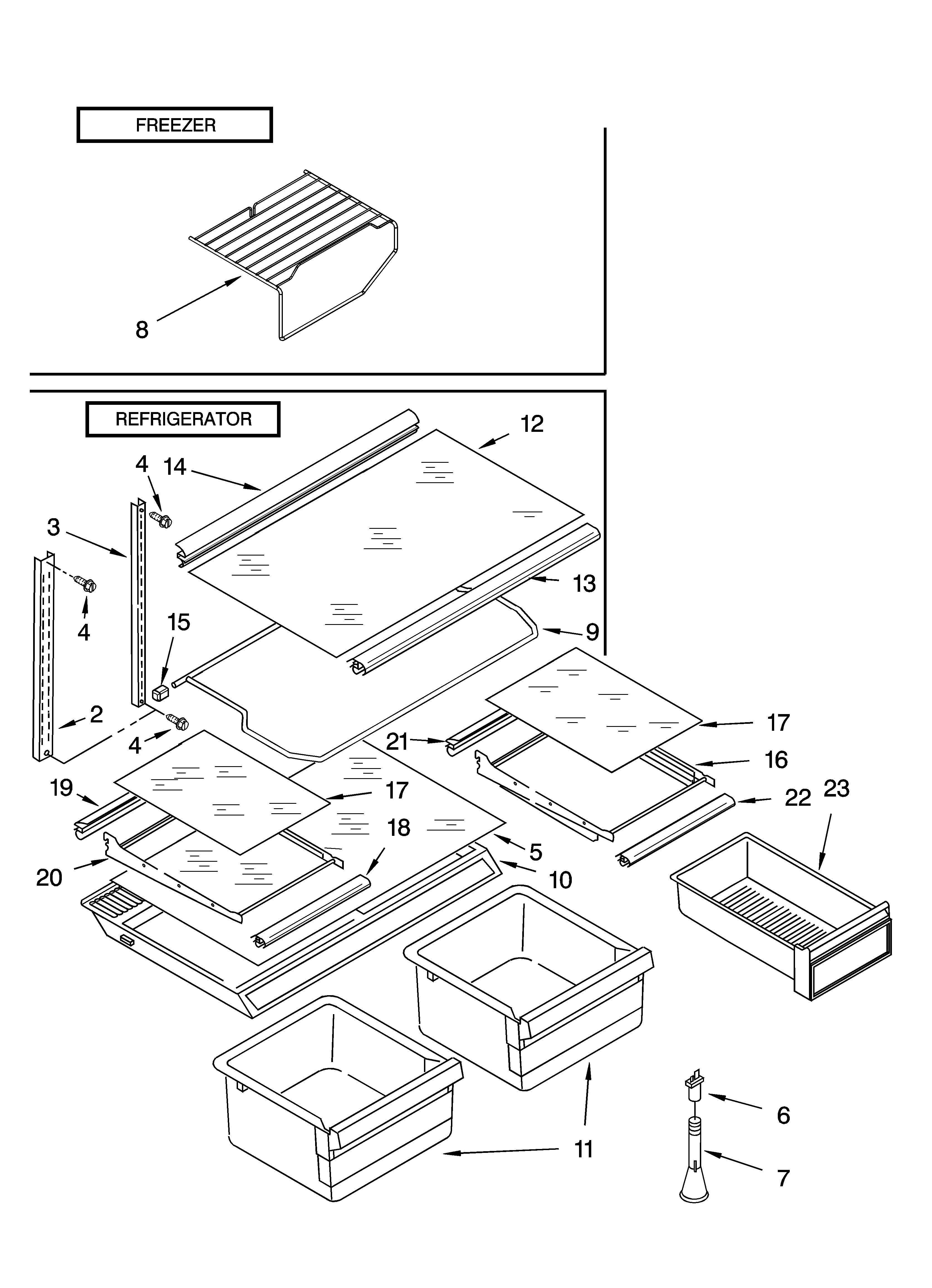 Shelf parts, optional parts
