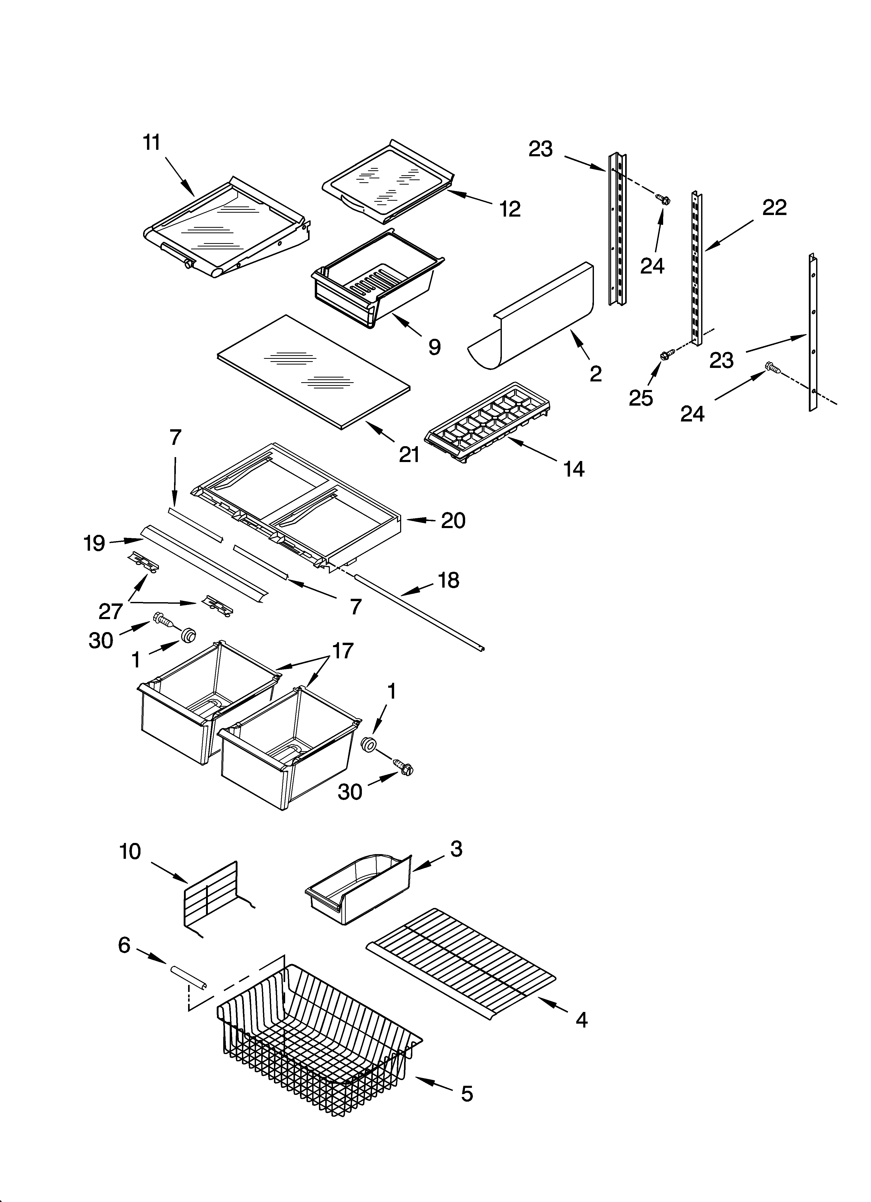 SHELF PARTS, LITERATURE AND OPTIONAL PARTS