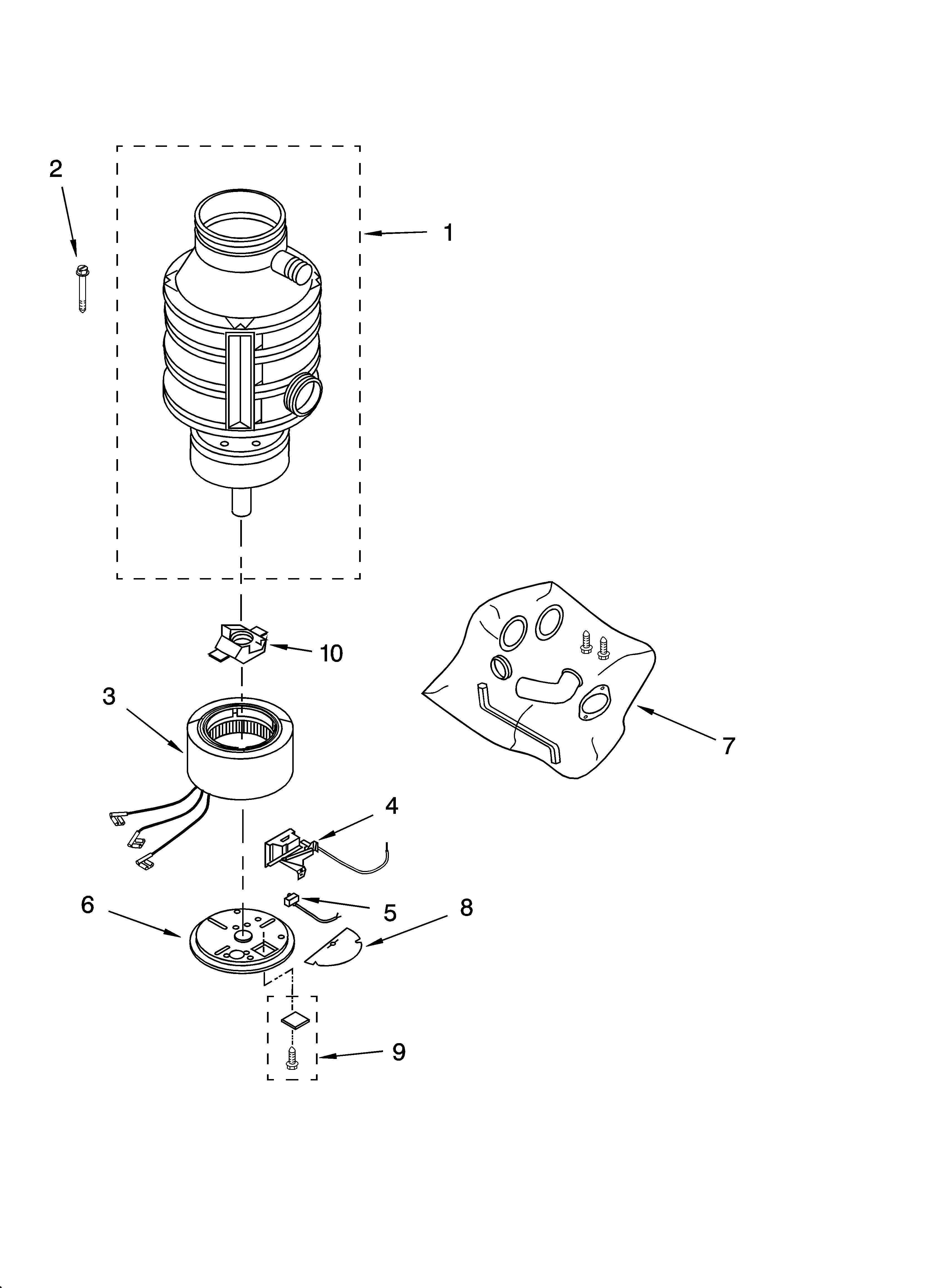 LOWER HOUSING AND MOTOR PARTS